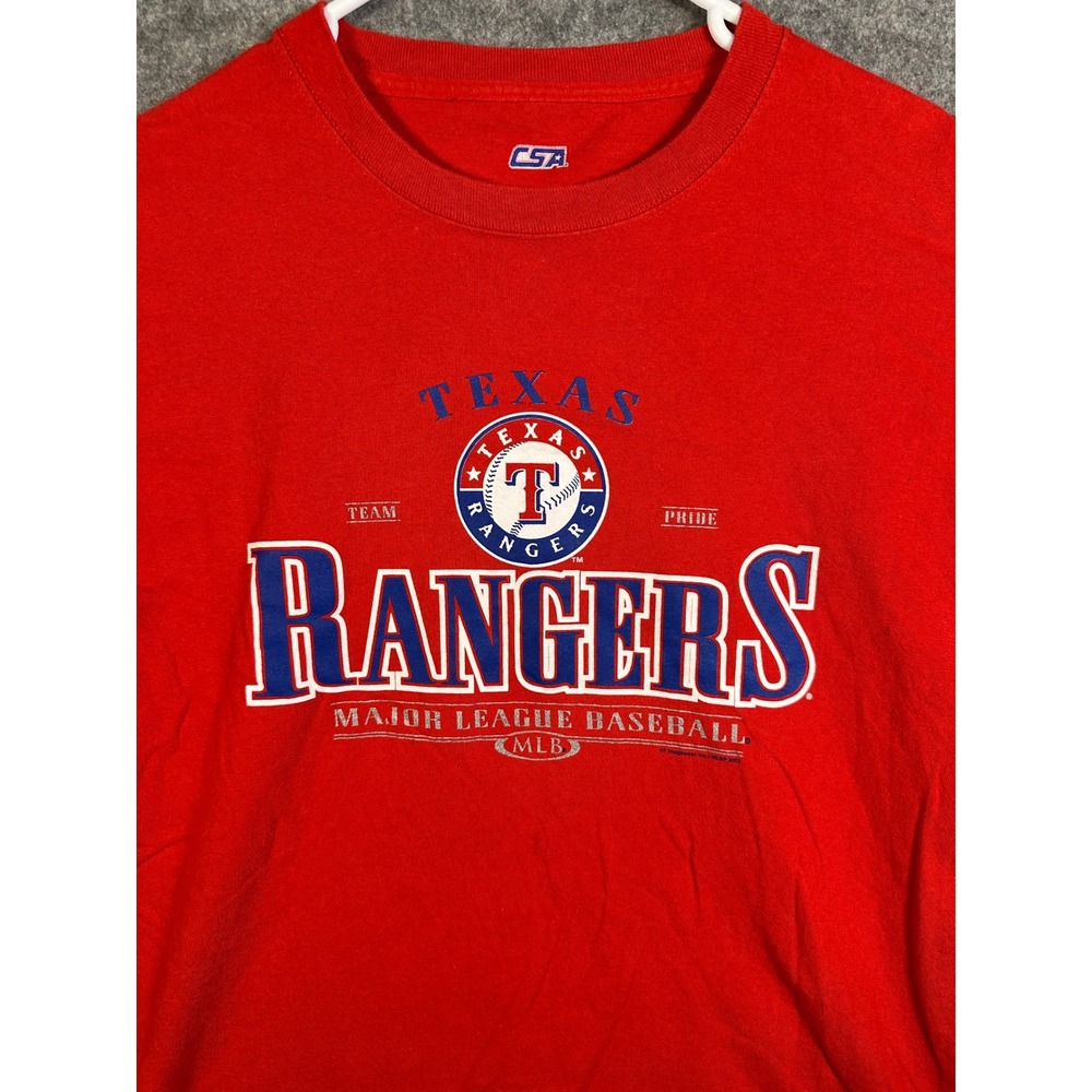 Vintage‎ Texas Rangers MLB T-Shirt Mens XL Red CSA VF Imagewear Graphic Tee